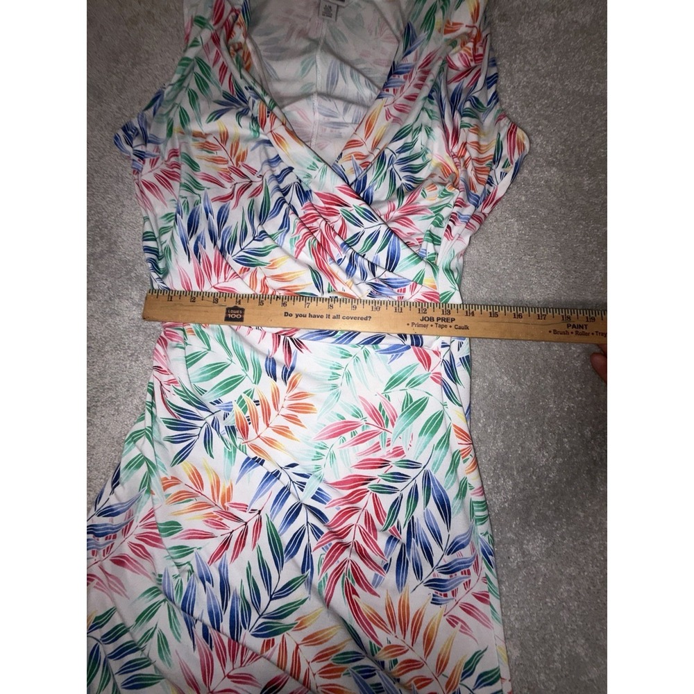 tommy bahama holi frondi midi dress faux wrap ruched L Colorful Palm Tropical - Picture 7 of 12